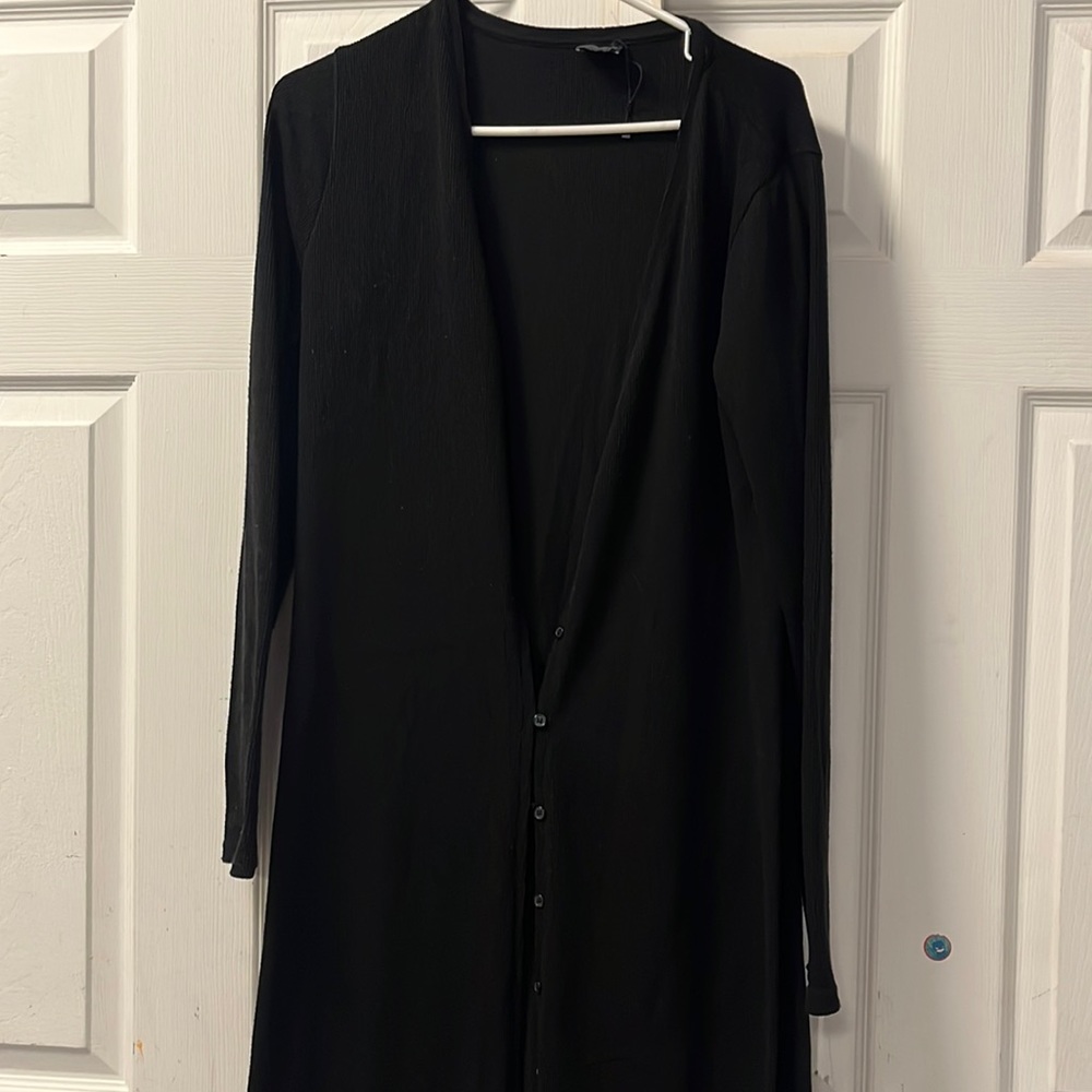Womens Zara open front black cardigan size L